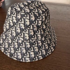 Dior Black and Cream Monogram Bucket Hat